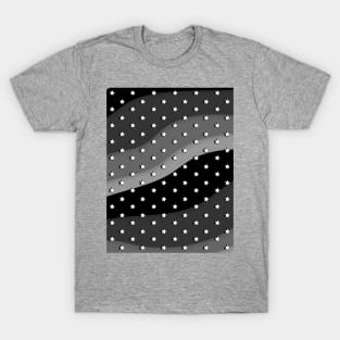 Black and White Waves Retro Aesthetic Stars VSCO stars T-Shirt